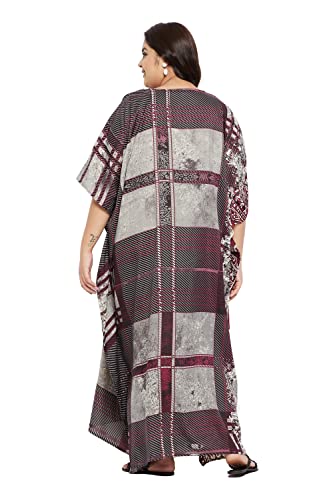 Image of Oussum Women Kaftan Plus Size Polyester Summer Lightweight Caftan Swimsuit Cover Ups Maxi African Mumu Lounge House Dress