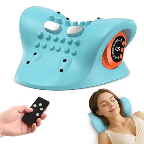HarrFlow Neck Massager 2025 New Upgrade 3 in 1 Portable Massager with Heat &Comfortable Stretching–Adjustable Intensity for Neck & Shoulder Relaxation at Home,Office,Travel