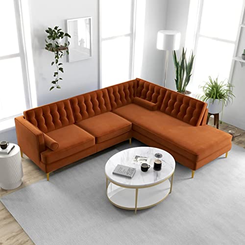 Image of Hector 6 Seater L Shape Sofa Set for Living Room | Solid Wood Sofa Set 6 Seater| Premium Fabric Sofa Set with Lounger.