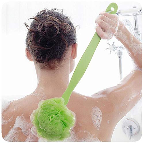 Sothread Bath Brush Back Scrubber with Long Handle Soft Body Massager Sponge Shower (Green)