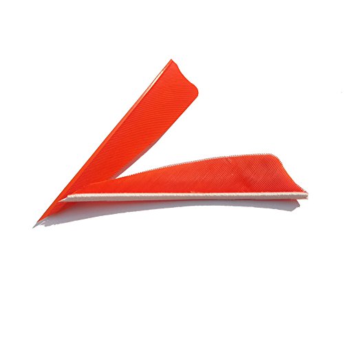 SHARROW 50 Stück Bogenschießen Naturfedern Pfeilfedern 3 Zoll Feder für Pfeil Fletching (Orange)