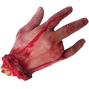 Sage Square Fake Cosmetic Arm Hand for Prank Halloween Party Props Cosplay Decorations (Short Hand with Broken Finger)