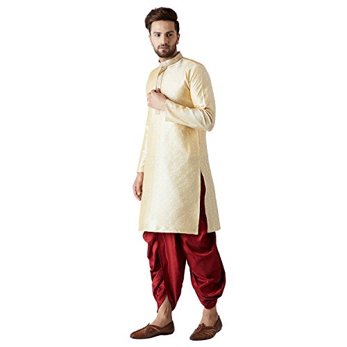 Image of SOJANYA Men's Silk Blend Solid (Since 1958, Kurta & Dhoti Set