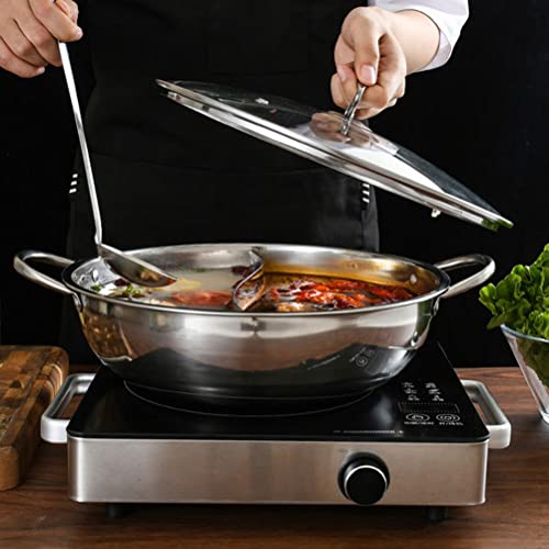 Generic 1 conjunto espessado potenciômetro quente de aço inoxidável Stockpot liso de dois sabor quen