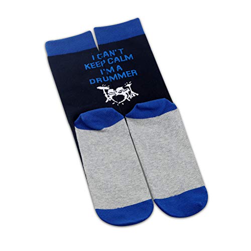 MBMSO 2 Pairs Drummer Socks Drum Socks Funny Drummer Gifts I can’t Keep Calm I’m a Drummer3