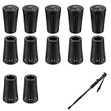 6er Set Gummipuffer für Nordic Walking Stöcke, rutschfeste 11mm Gummifüße für Wanderstöcke, Ersatz-Gummipuffer für Wandermasten, langlebig und stabil für Verschiedene Terrains
