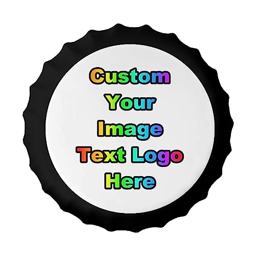 Outftnes Custom Bottle Cap Metal Tin Sign, Personalized Add Your Own Image/Text Decorative Vintage Caps Signs Cafe Beer Bar Decoration Plaque Home Wall Art Signs