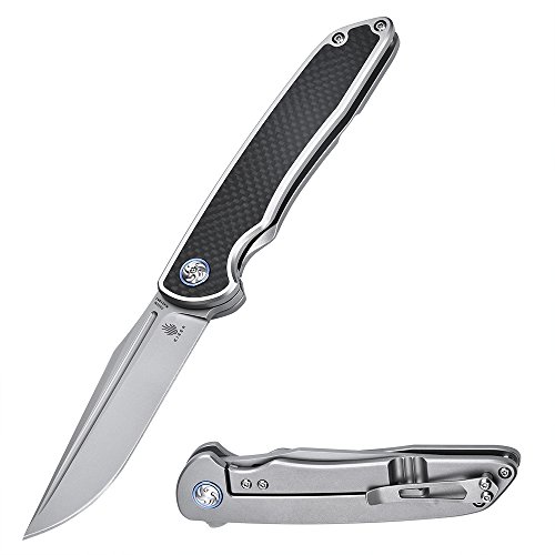 Kizer Cutlery Folding Pocket Knives Flipper Knife Titanium Handles Tactical EDC Knife, Nick Swan Ki4510A1