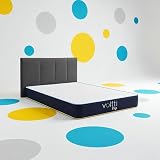 Voltti Colchón Pack Matrimonial | Flip de 20cm + Cabecera de Altura Ajustable Tapizada Gris Oscura | Colchón de Nano Memory Foam es Reversible con...