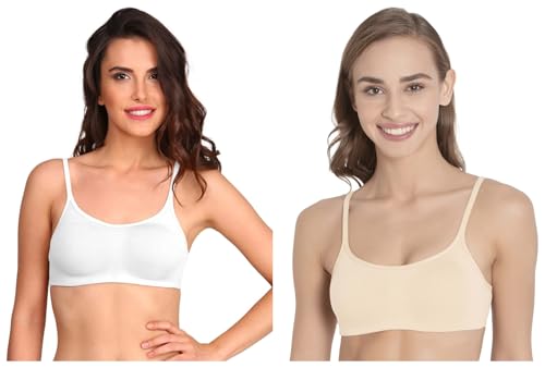 Image of Jockey SS12 Women's Wirefree Non Padded Super Combed Cotton Elastane Stretch Full Coverage Beginners Bra with Adjustable Straps (Pack of 2)