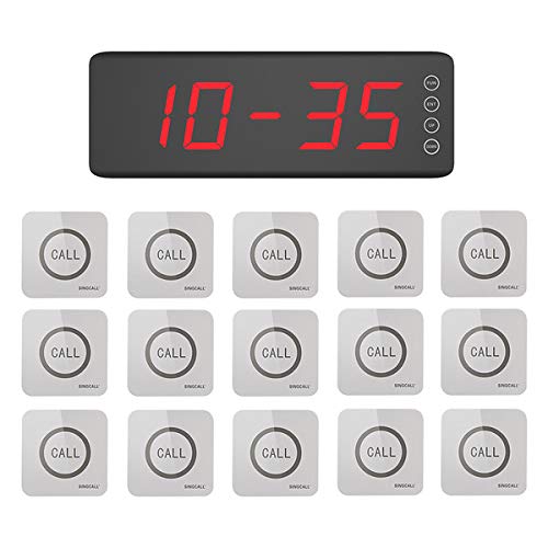 SINGCALL Calling Pager Restaurant Waiting Bell, Push Button Pager