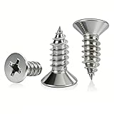 #8 x 1/2 [100 Pack] Flat Head Phillips Drive Self Tapping Screws, Sheet Metal Screws, 304 Stainless Steel (18-8), Corrosion Resistant Screws for Wood, Sheet Metal and More