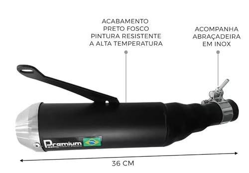 Escapamento Premium Cb 300 Esportivo 2009 A 2015 Cb 300r Preto
