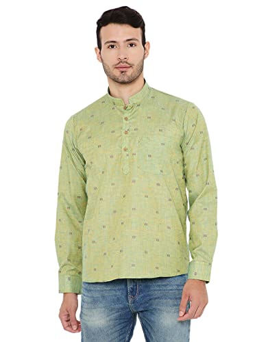 Image of Maharaja Linen Regular Short Kurta with Ful Sleeves for Men