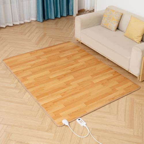 Calentador de suelo radiante infrarrojo, alfombra eléctrica, almohadilla térmica impermeable, alfombra eléctrica con temperatura y temporizador ajustables(A,150 * 200cm)