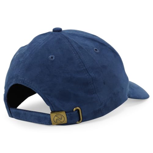 Image of Trendy Apparel Shop Plain Faux Suede Leather Adjustable Structured Baseball Cap