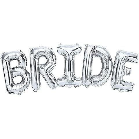 Giant, 40 Inch Silver Bride Balloons - Bachelorette Party Decorations | Silver Bride Balloon for Bridal Shower Decorations | Silver Bridal Shower Balloons | Bride Letter Balloons for Engagement Décor Cover