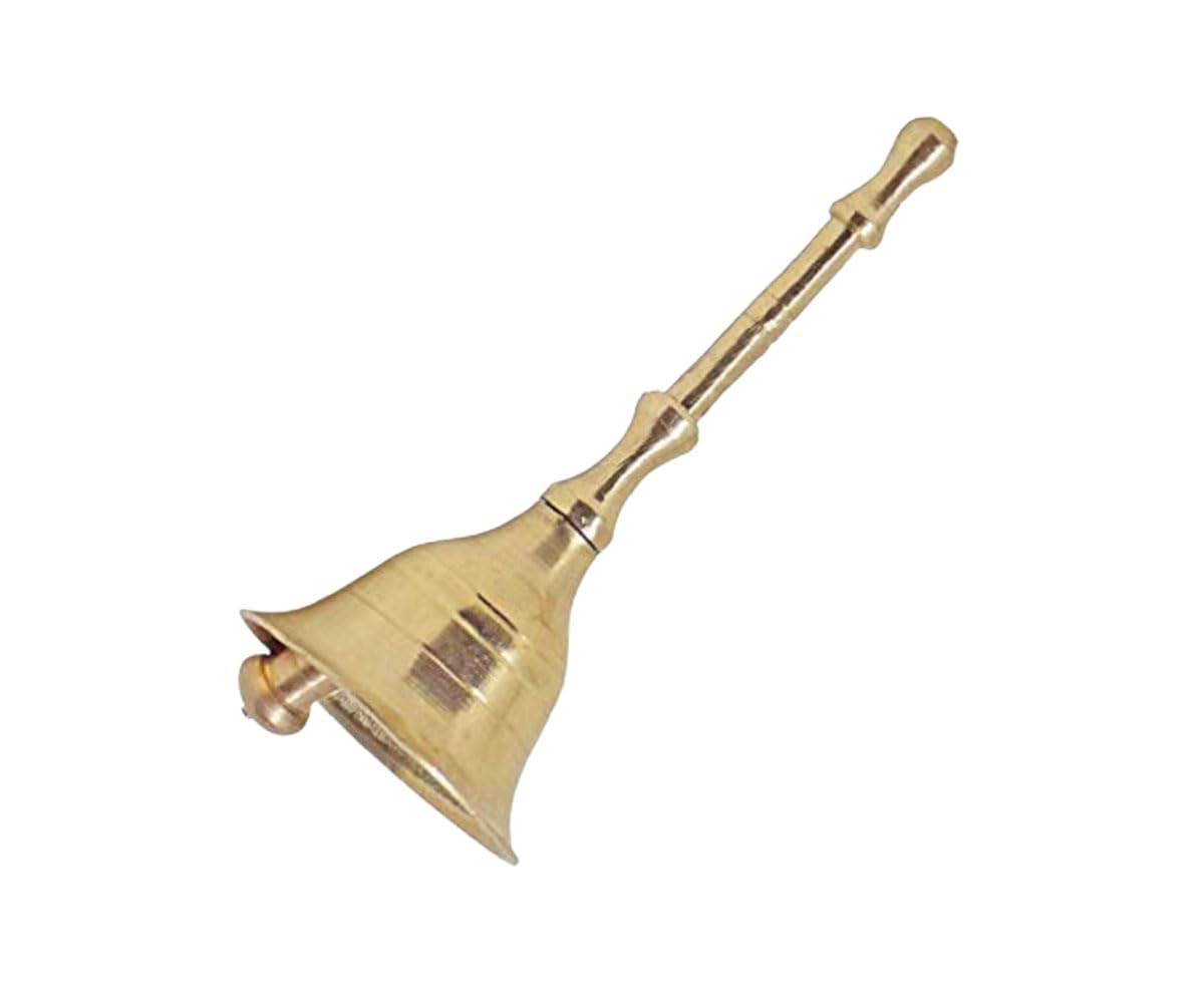 Satre Online And Marketing Yellow Brass Bell/Ghanti For Pooja & Rituals, Prayer Bell, Size No. 2