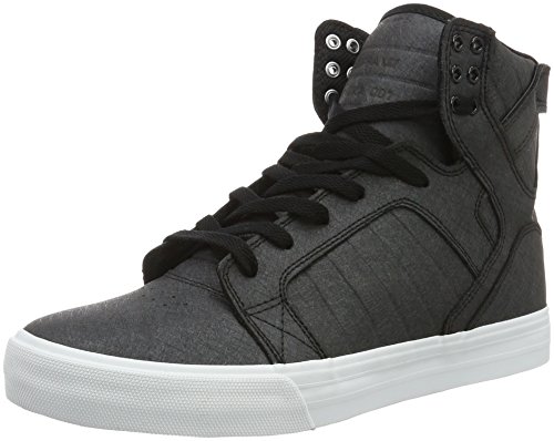 Supra Mens 2016 Skytop Shoes Size 9 Black Fibreglass-White