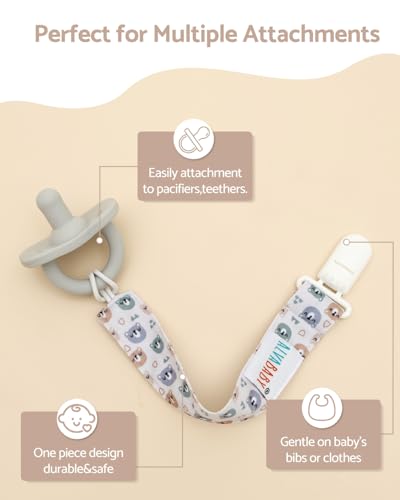 Image of ALVABABY Pacifier Clips 8 Pack Pacifier Binky Paci Holder Leashes for Baby Teethers 8DP18A