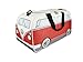 Brisa VW Collection - Volkswagen Furgoneta Hippie Bus T1 Van Bolsa de Deporte Plegable con Asas, Bolsa de Viaje con Compartimento Impermeable para Zapatos, Equipaje, Duffel Bag para Gimnasio (S/Rojo)