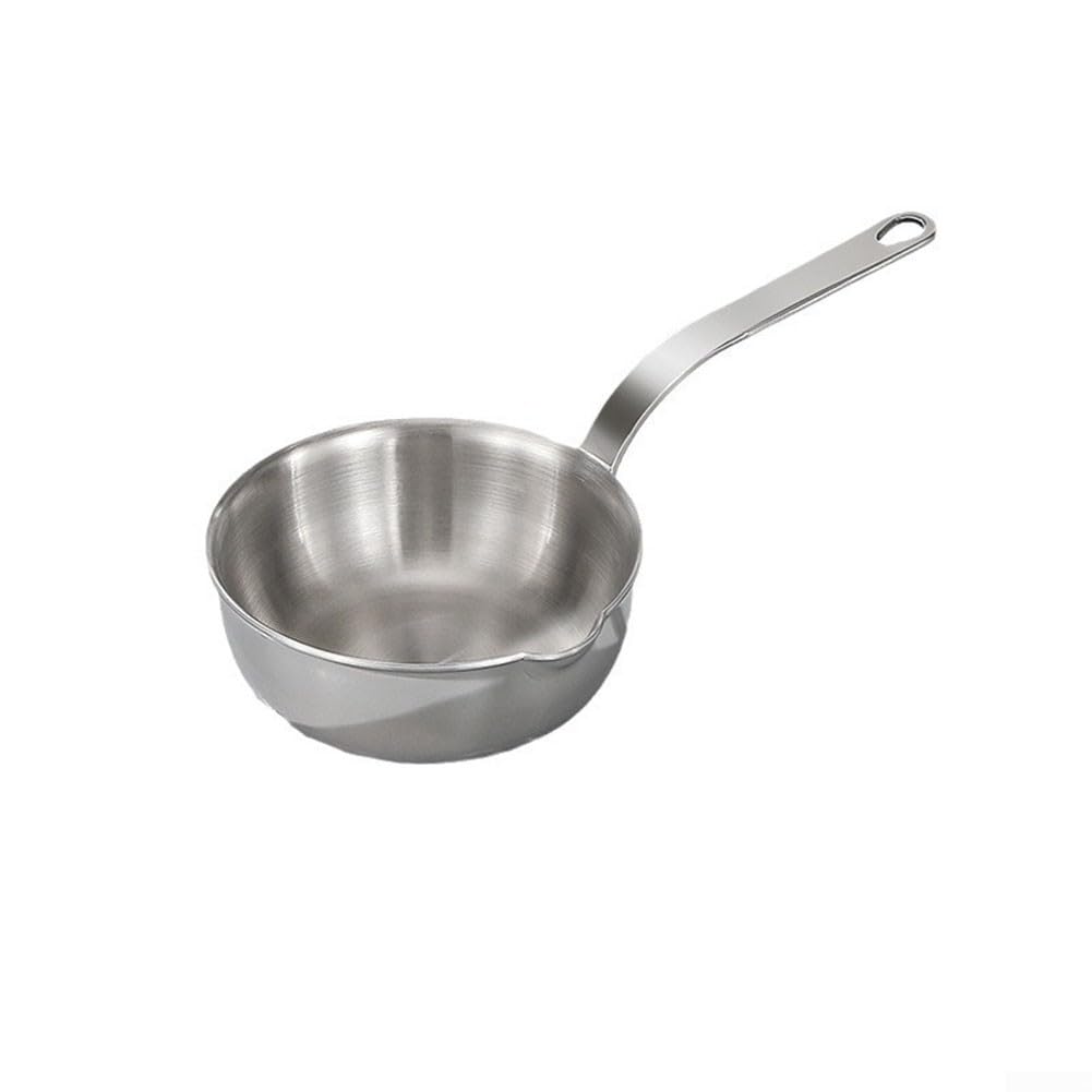 Mini sartén para huevos con construcción de acero inoxidable 304 para una rápida distribución del calor, sartén pequeña para tortilla con boquilla para verter salsa, compatible con estufas de gas e
