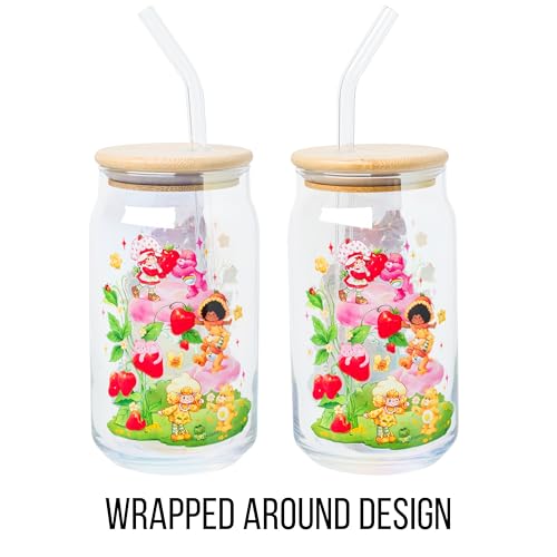 Image of Silver Buffalo Care Bears and Strawberry Shortcake, Glass Tumbler, 16oz