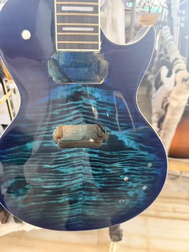 Image of Grote Electric Guitar Solid Body LPYS-006 Maple Neck Ideal for All Levels with Gigbag (Ocean Blue)