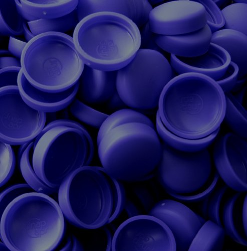 Snap-On Two Piece Dome Screw Cover Caps - Pack of 50 Small Matt Caps & Bases : Caspian Blue - Image 2