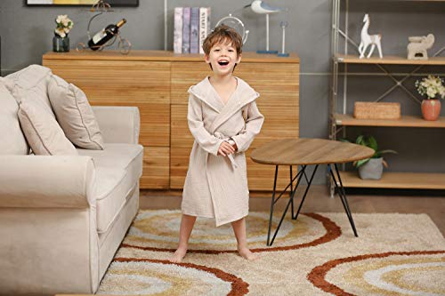 Tado Muslin KHAKI2-4T Toddler Bathrobe, Lightweight Cover-Up thumb #4