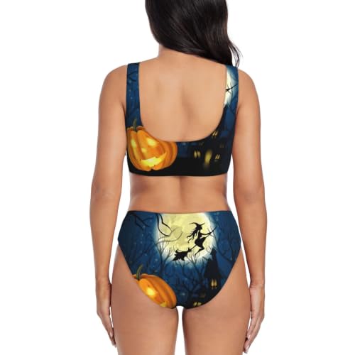 Bikini de calabaza para mujer traje de baño de dos piezas playa 4