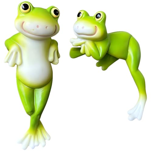 MPQDFG 2 Stück Blumentopf Hänger Frösche Deko Figuren, Frösche...