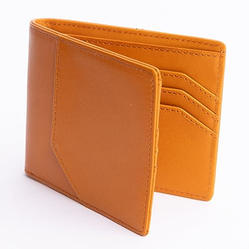 Bifold Wallet for Men with RFID-Protection, Men’s Wallet Premium Leather, 6 Dedicated Card Slots, Holds Up to 10 Cards, Orange2