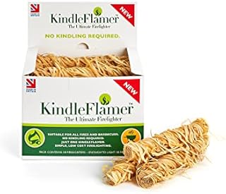 KindleFlamer Firelighters with Kindling - 18 Units Natural Fire Lighters for Wood Burner Firepit Bbq Pizza Oven Fireplace Chimenea Barbecue Fire Starter - Firestarter for Log Coal Charcoal Briquette