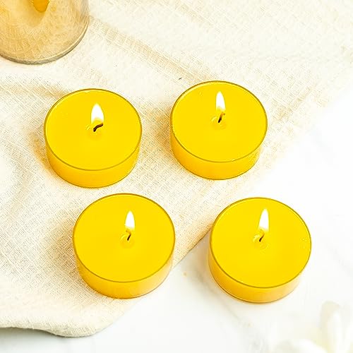 Image of AuraDecor Scented Soy Wax Acrylic Jumbo Tealight Candle, Organic Luxury Aroma, Aromatic /Aromatherapy Votive Candle || Burn Upto 30 Hours (Honey Suckle & IndiFlower, Set of 4 Jumbo Tealight)
