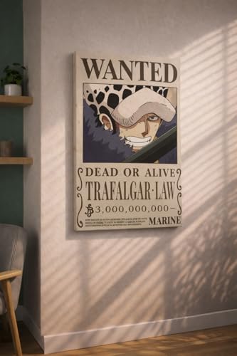 Image of Trafalgaar Law Wanted Poster - A3 Size Wall Art Prints (300 GSM Matte Finish) L-42CM X W-30CM | One Piece Anime Wall Art | Surgeon of Death Pirate Bounty Design | Premium Matte Anime Print | Otaku Room Decor | BOND VERSE