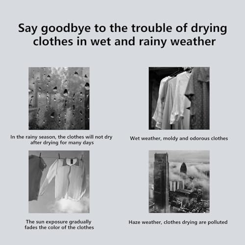 Droger, Intelligente Constante Temperatuur Bescherming Bescherming Wasdroger, Touch Screen Bespaar Tijd Elektrische Kleding Luchter Indoor Verwarmd Regenachtig Weer, Blauw - Image 6