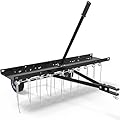 YINTATECH Dethatcher, Lawn dethatcher Rake for ATV,40 inch Tow Behind Dethatcher,20 Spring Steel Tines De-Thatcher with Flexible Lift Handle,Thatcher for Lawn Tractor