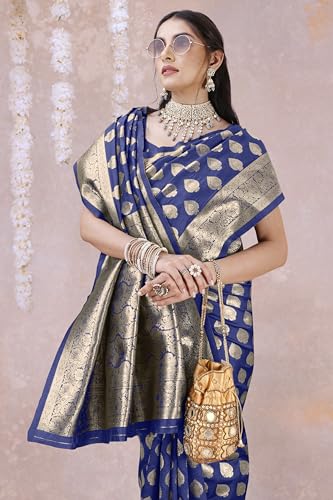 Image of MIRCHI FASHION Women Saree | Banarasi Silk Woven Design Daily Regular Use Sari with Blouse