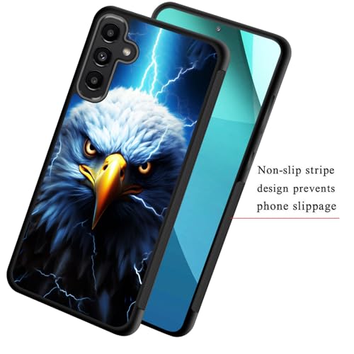 ZQLPLZR for Galaxy S24 FE Case,Tire Anti-Skid Edges Cute Design Shockproof Bumper Full Protection Back Cover for Samsung Galaxy S24 FE 6.7" 2024,Bald Eagle with Lightning - image 2
