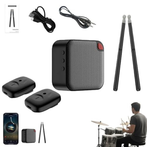 Upgraded Air Drumsticks with Speaker, Virtual Drum Sticks, Electronic Drum Set & Pedals & Bluetooth Adapter & 8 Sounds,3D Motion Sensing RGB,Portable Smart Electronic Drums Set for Adults Kids