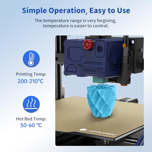 Image of ANYCUBIC PLA 3D Printer Filament, Glow in The Dark, 3D Printing PLA Filament 1.75mm Dimensional Accuracy + /- 0.02mm, 1KG Spool (2.2 lbs), Blue PLA, Glow Blue