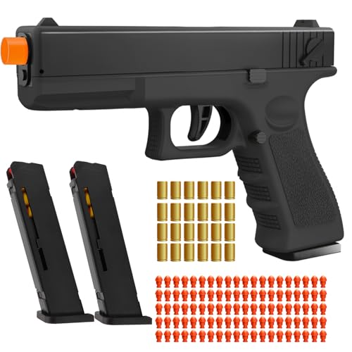 Soft Bullet Toy Gun with Shell Ejecting,Gun Fidget Toy with 100 Soft Bullets, 24 Shells and 2...