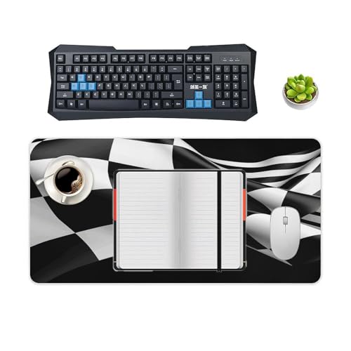 Black White Formula Checkered Flags Pad para Escritorio 60x30 cm miniatura 4