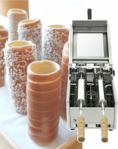 OJHGRDFV Máquina Comercial para Horno De Rollo De Pastel De Chimenea, Máquina para Hacer Pan Circular De Acero Inoxidable, Máquina para Hacer Pan Eléctrico, Máquina para Hacer Panecillos (220 V)