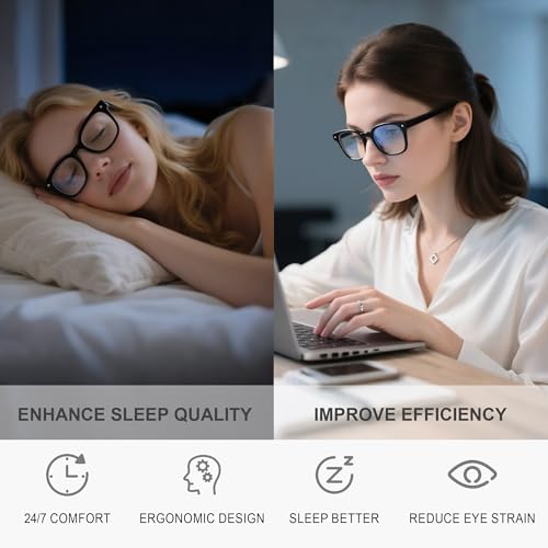 Image of Blue Light Glasses For Woman - Anti Eyestrain & UV Glare Gaming Eyeglasses Blue Light Blocking Glasses with Card ClassicTortoise