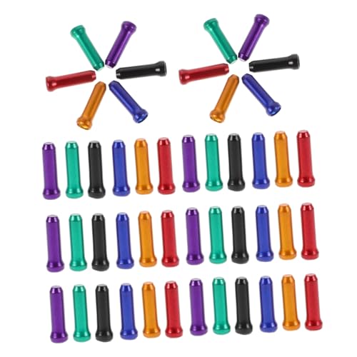 ASAKKURA 48個 アルミ合金製自転車ケーブルエンドキャップ 耐久性と軽量性 ブレーキ シフトケーブル対応 カラー ロード マウンテンバイク用簡