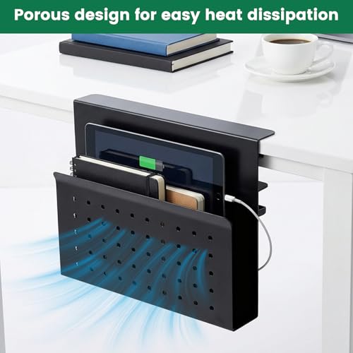 Tiroir sous bureau sans perçage support PC ordinateur rangement latéral - 6