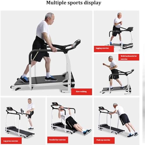 Image of Folding Treadmill Running and Step Machine, Electric Motorized Running Machine,Household Multifunctional Slow-Speed Treadmill with Armrest,for Middle-Aged and Elderly