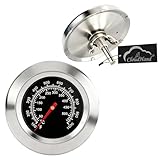 CloudHand 1 9/16 Inch BBQ Temperature Gauge, Upgrade Replacement Smoker Wood Charcoal Pit, Large Face Grill Analog Thermometer, 100-1000°F